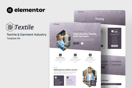 Textiles- Garment Industry Elementor Template Kit