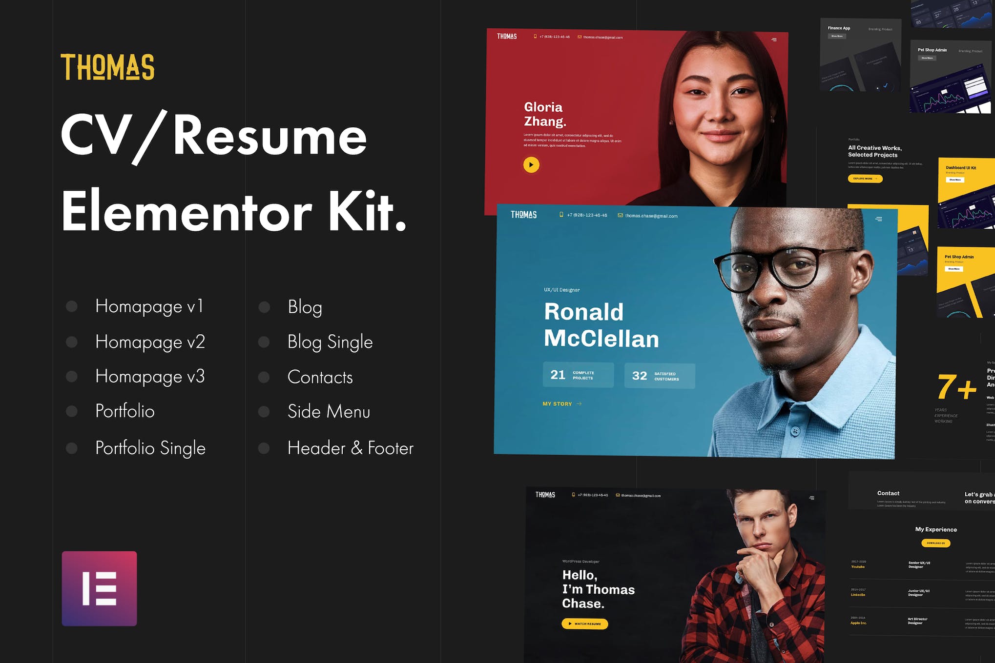 Thomas- CV/Portfolio Elementor Template Kit