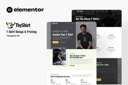 Thyshirt- TShirt Design and Printing Elementor Template Kit