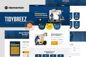 Tidybreez – Cleaning Service Company Elementor Template Kit