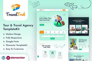 Travel Trek – Tour and Travel Agency Elementor Template Kit
