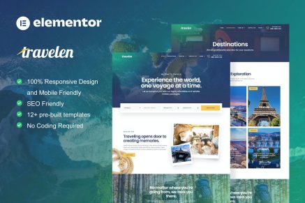 Travelen- Travel and Tour Agency Elementor Pro Template Kit