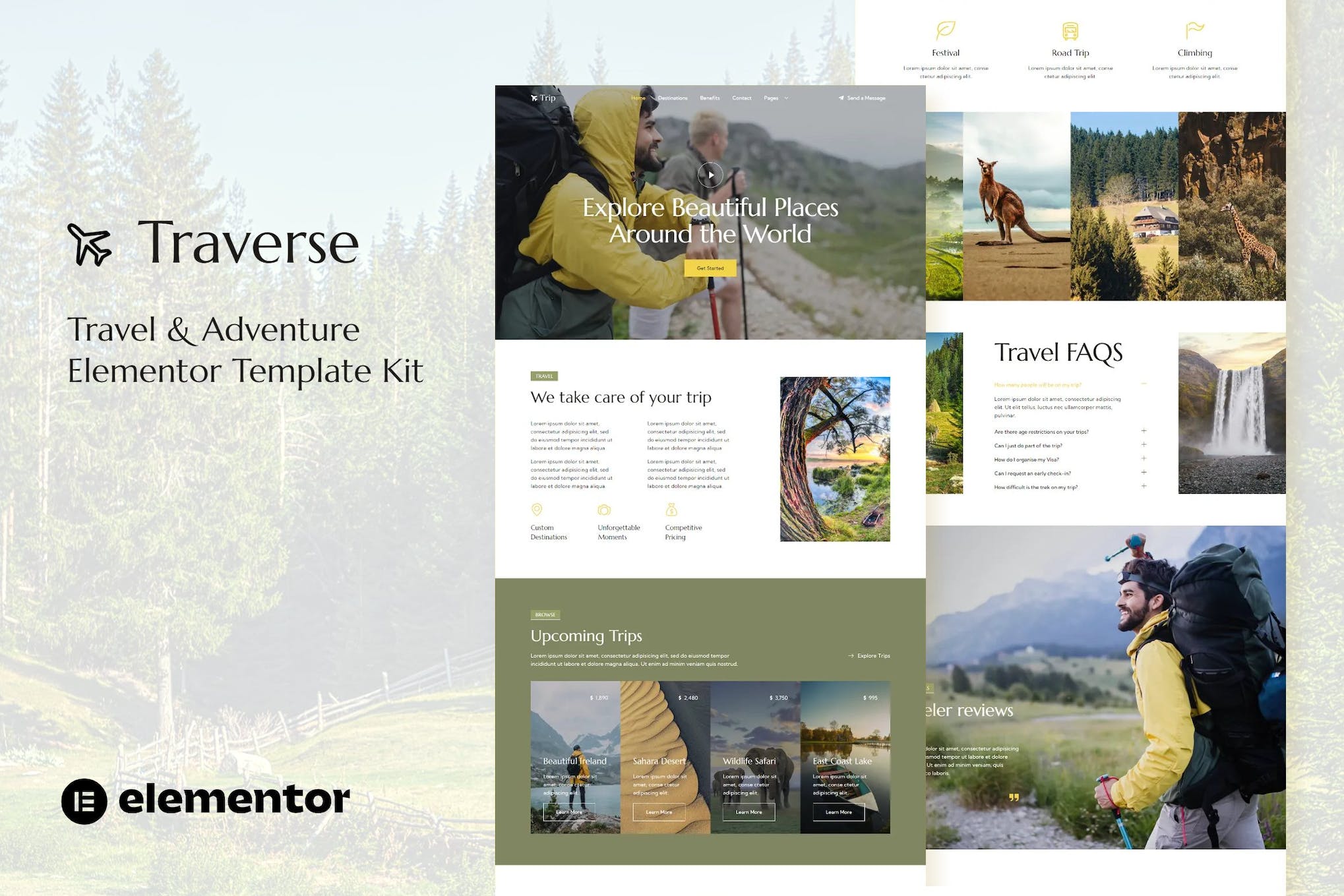 Traverse- Travel and Tour Agency Elementor Template Kit