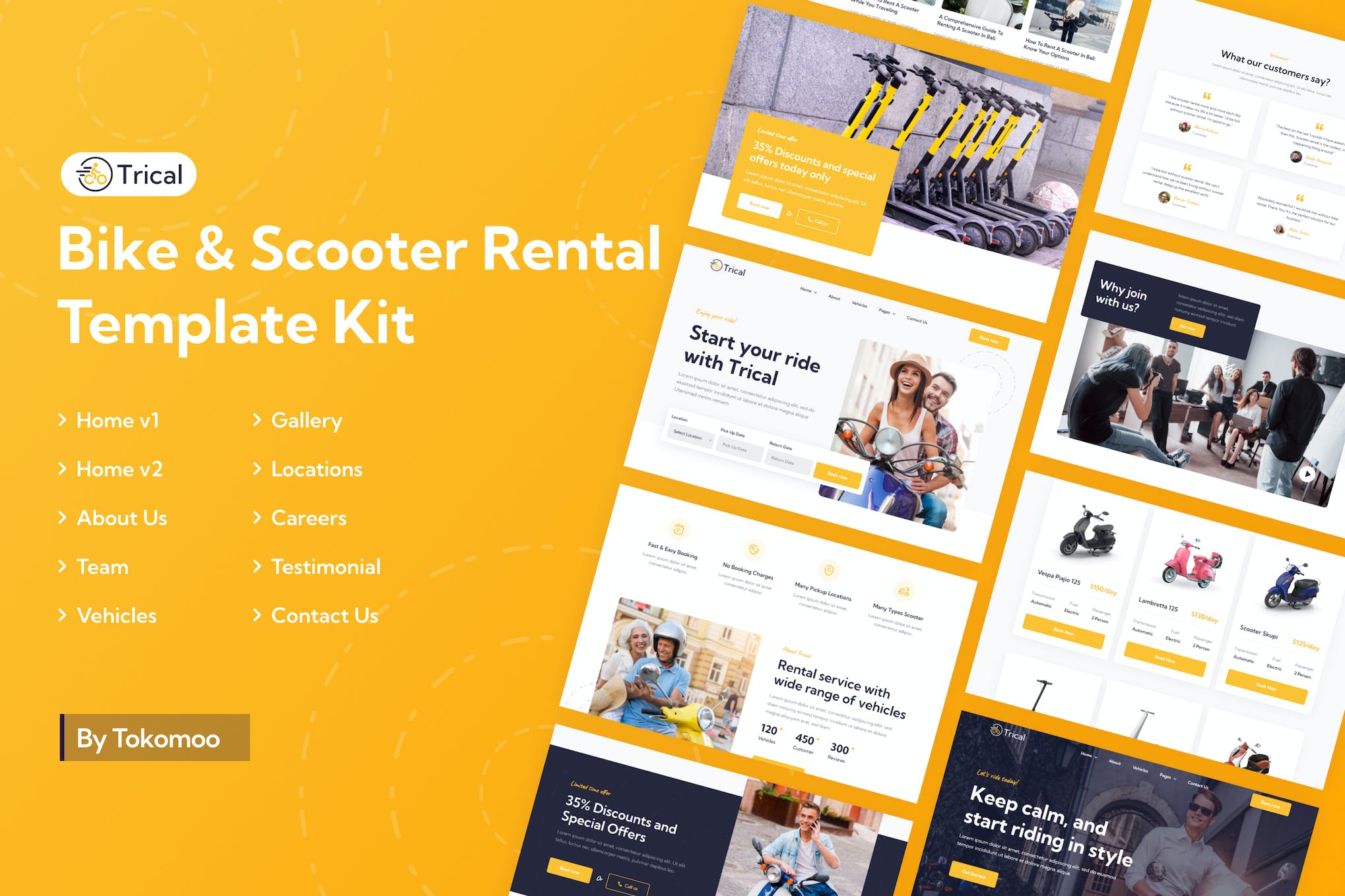 Trical- Bike and Scooter Rental Elementor Template Kit