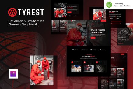 Tyrest- Car Tire and Wheel Service Elementor Template Kit