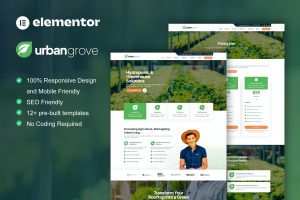 UrbanGrove – Hydroponic & Agriculture Elementor Template Kit