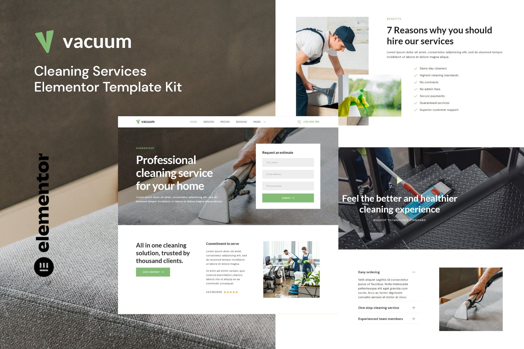 Vacuum- Cleaning Services Company Elementor Template Kit