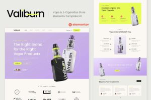 Valiburn – Vape & E-Cigarettes Store Elementor Template Kit