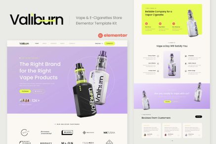 Valiburn- Vape and E- Cigarettes Store Elementor Template Kit