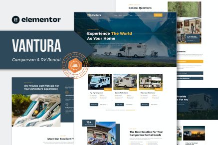 Vantura- Campervan and RV Rental Elementor Template Kit