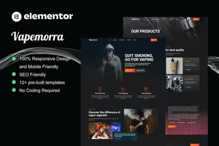Vapemorra- Vape Store Elementor Template Kit