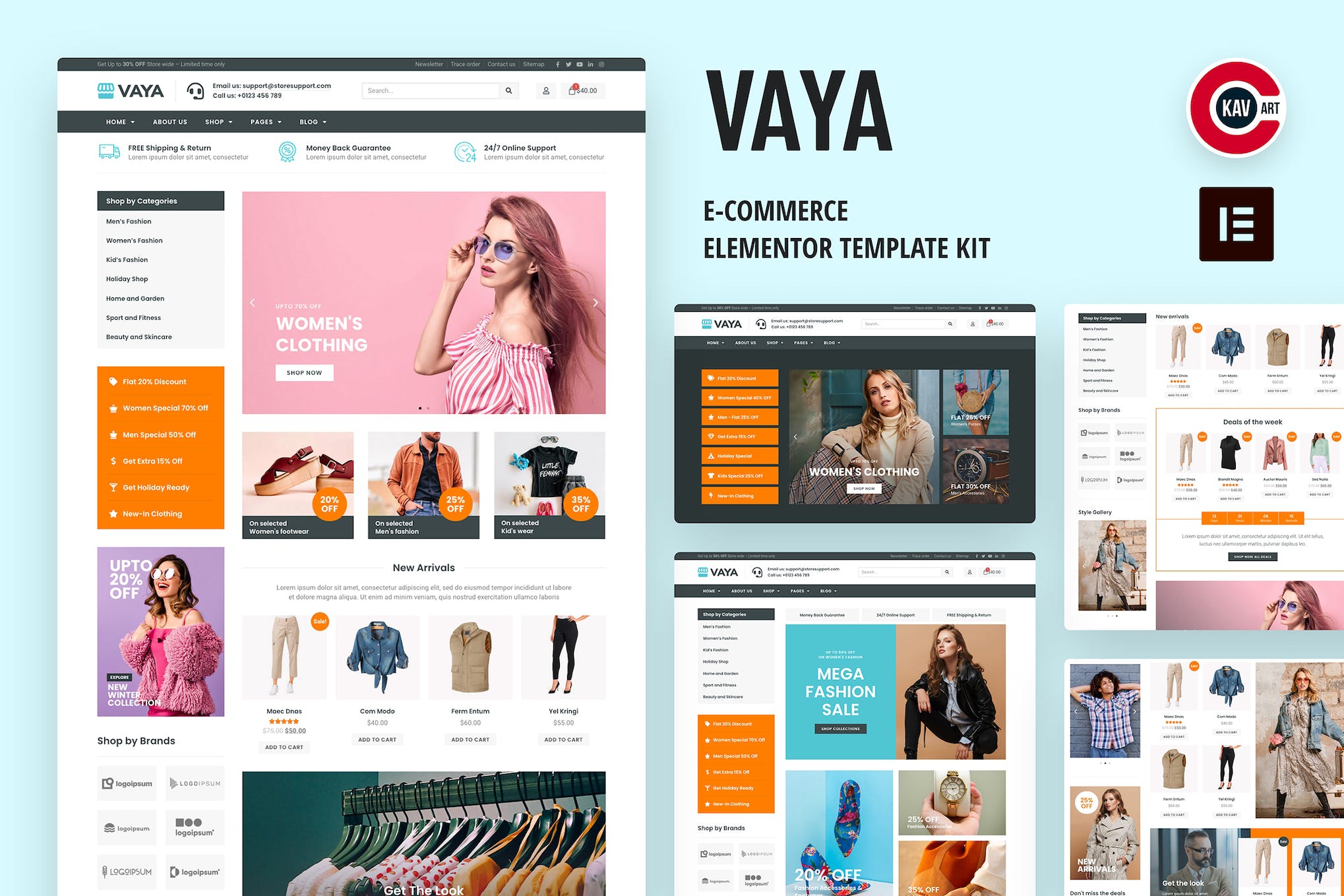 Vaya- E- commerce Elementor Template Kit