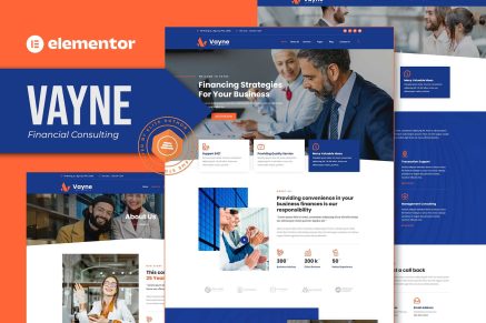 Vayne- Financial Consulting Elementor Template Kit
