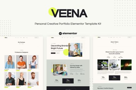 Veena- Personal Creative Portfolio Elementor Template Kit