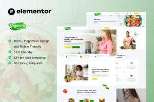 Veganza – Organic Food & Vegetarian Elementor Template Kit