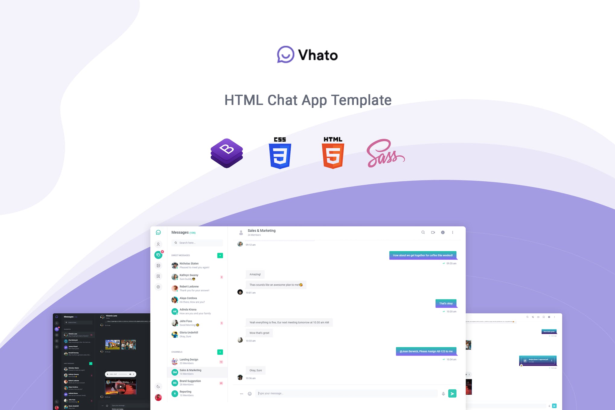 Vhato- Chat and Messaging HTML Template