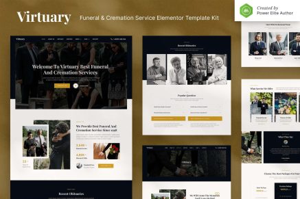 Virtuary- Funeral and Cremation Services Elementor Template Kit