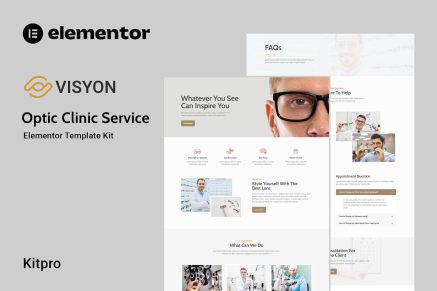 Visyon- Optic Clinic Service Elementor Template Kit