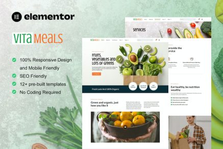 Vitameals- Fruits and Vegetables Store Elementor Template Kit