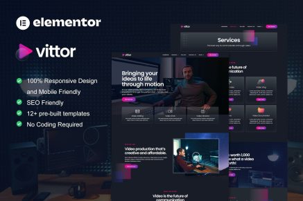 Vittor- Video Production Service Elementor Pro Template Kit