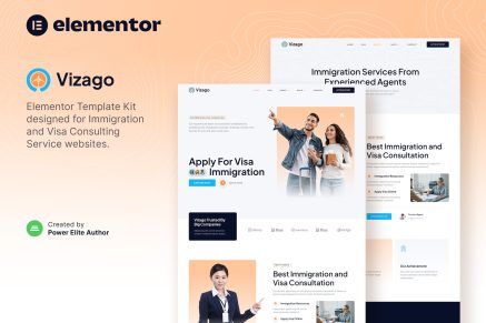 Vizago- Immigration and Visa Consulting Service Elementor Template Kit