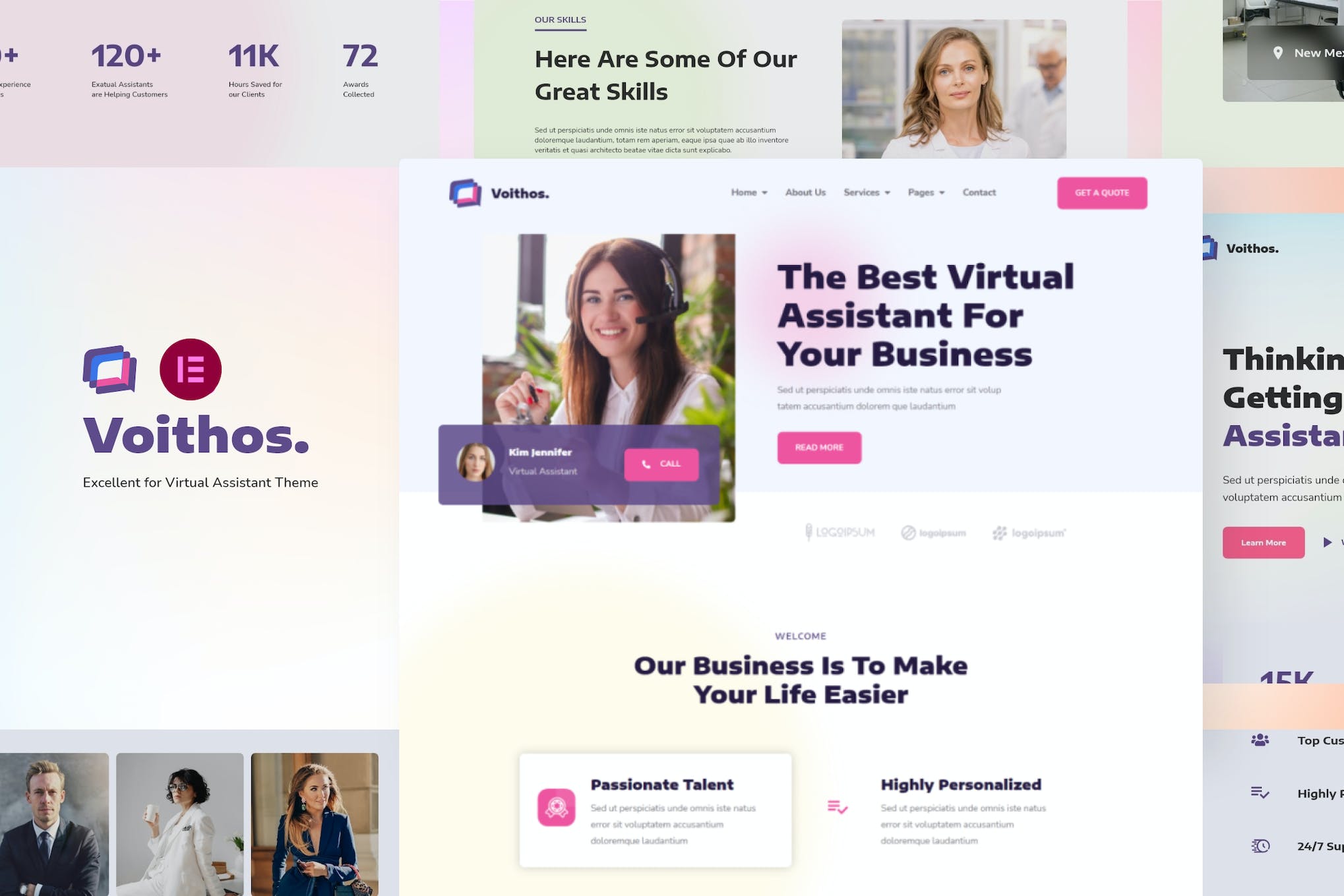Voithos- Personal Virtual Assistant Elementor Template Kit