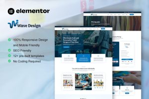 WaveDesign – T Shirt Design & Printing Service Elementor Pro Template Kit
