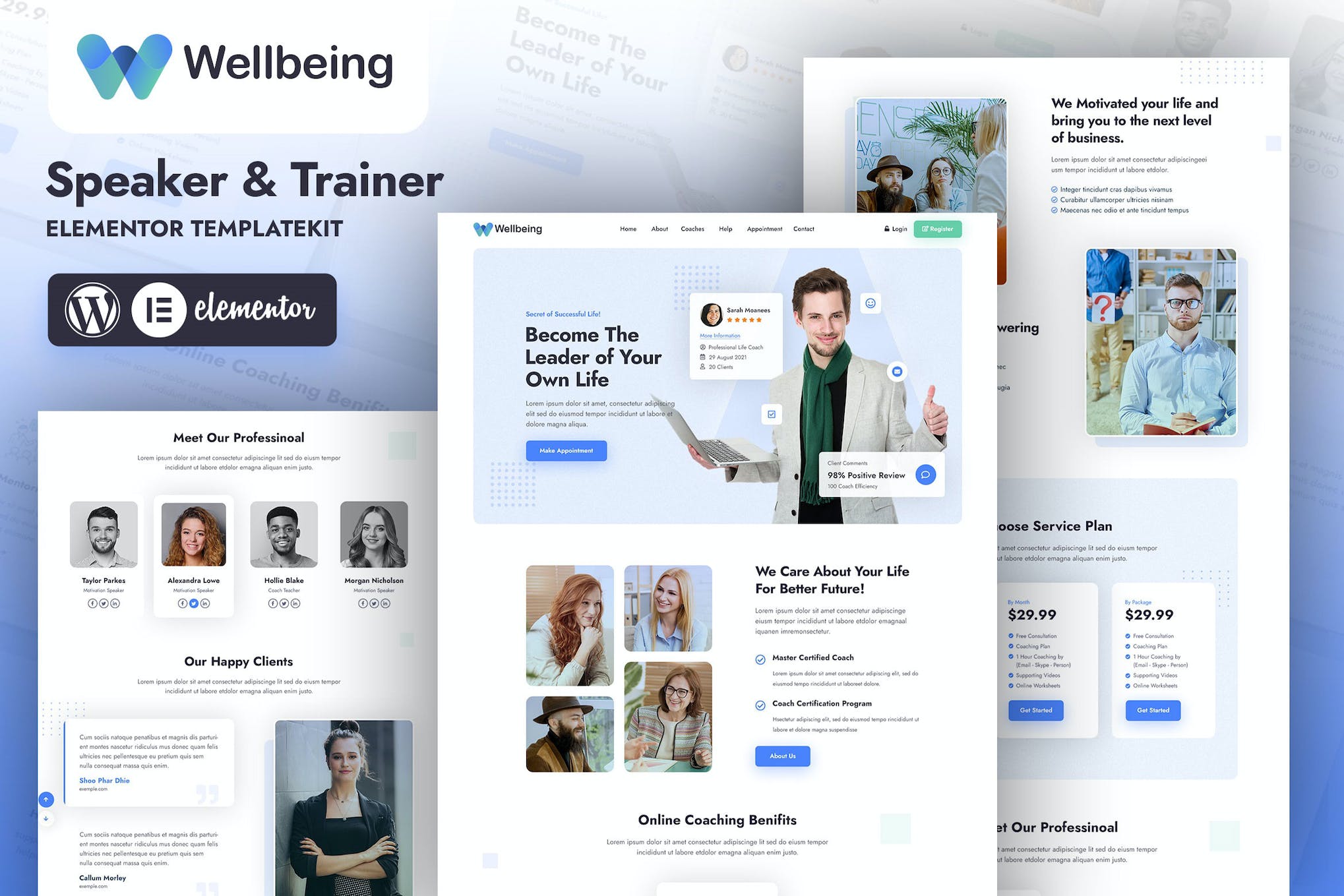 Wellbeing- Speaker and Trainer Elementor Template Kit