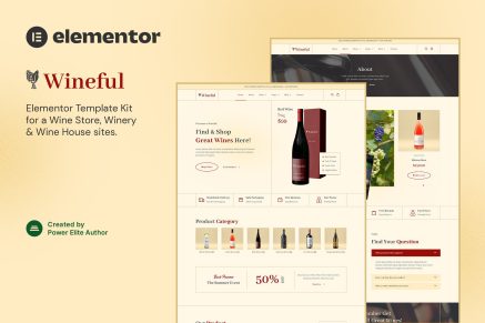 Wineful- Wine Store and Winery Elementor Template Kit