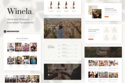 Winela- Wine and Vineyard Elementor Template Kit