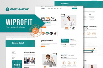 Wiprofit- Consulting Business Elementor Template Kit