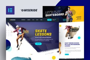 WiseRide – Skateboarding Lessons & Shop Woocommerce Elementor Template Kit