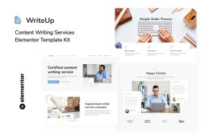 WriteUp – Content Writing Services Elementor Template Kit