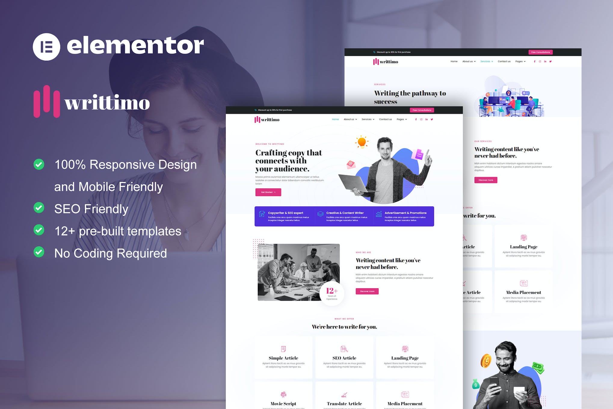 Writtimo- Content Writing Service Agency Elementor Kit