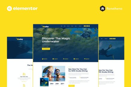 Yache- Scuba Diving Center Elementor Pro Full Site Template Kit
