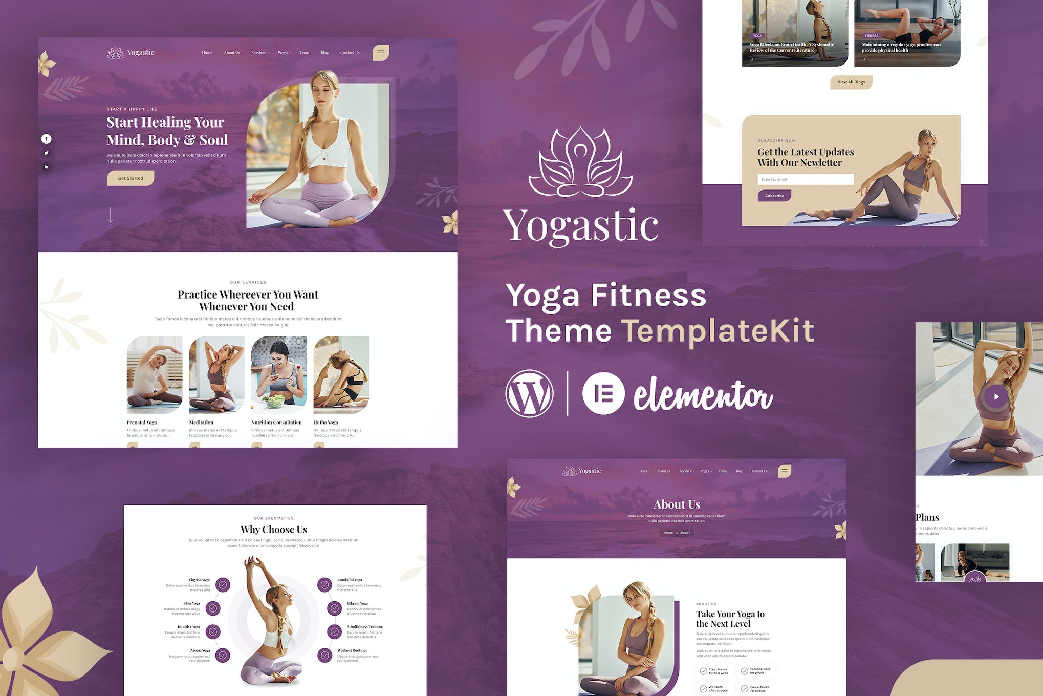Yogastic- Yoga and Fitness Elementor Template Kit