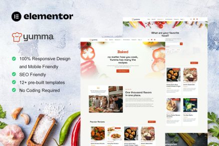 Yumma- Food Recipe Elementor Template Kit