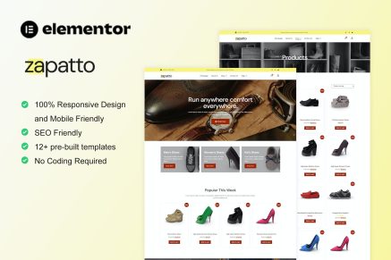 Zapatto- Shoes Store WooCommerce Elementor Template Kit
