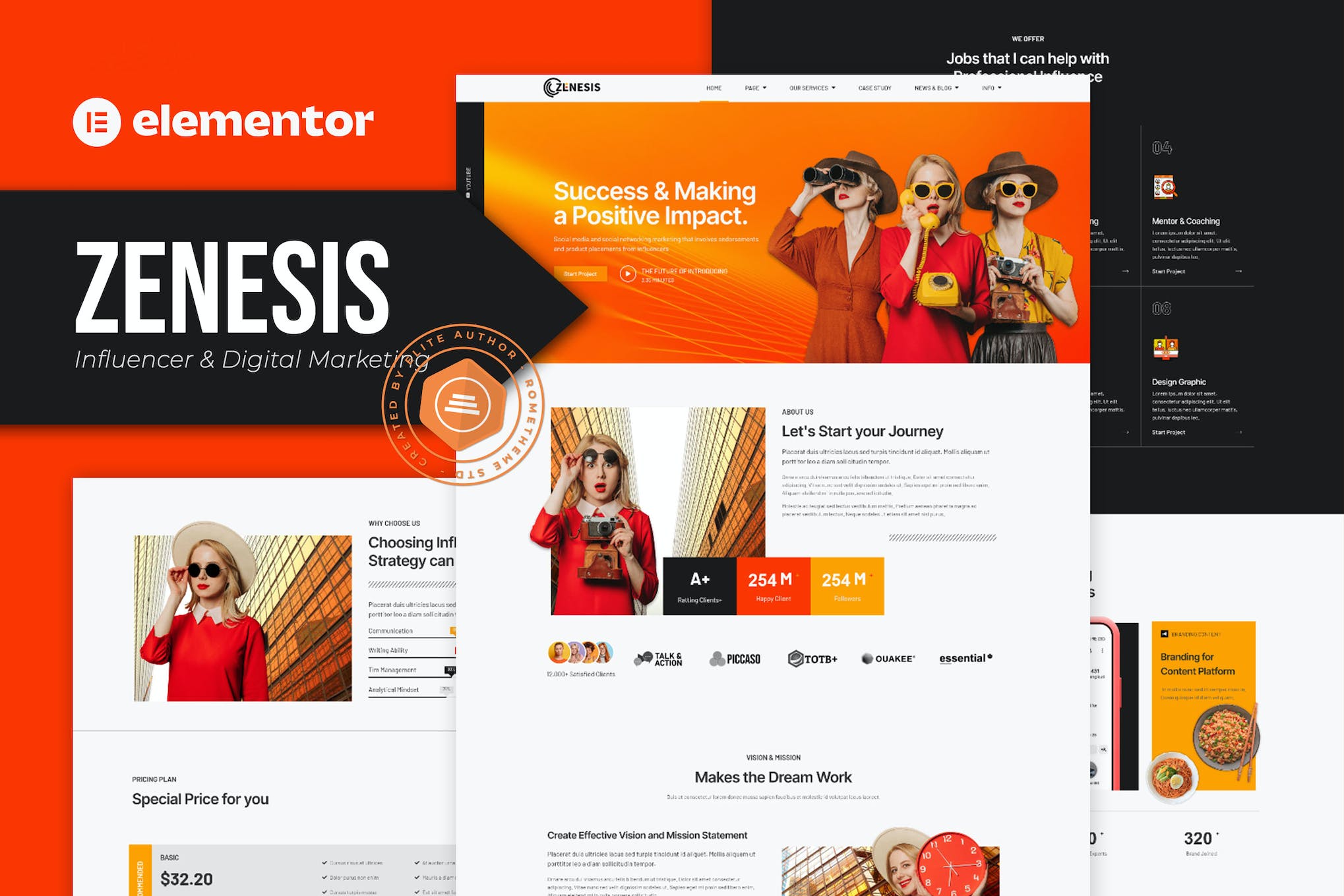 Zenesis- Influencer and Digital Marketing Elementor Template Kit