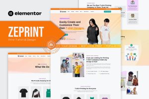 Zeprint – Print T-shirt & Design Elementor Pro Template Kit
