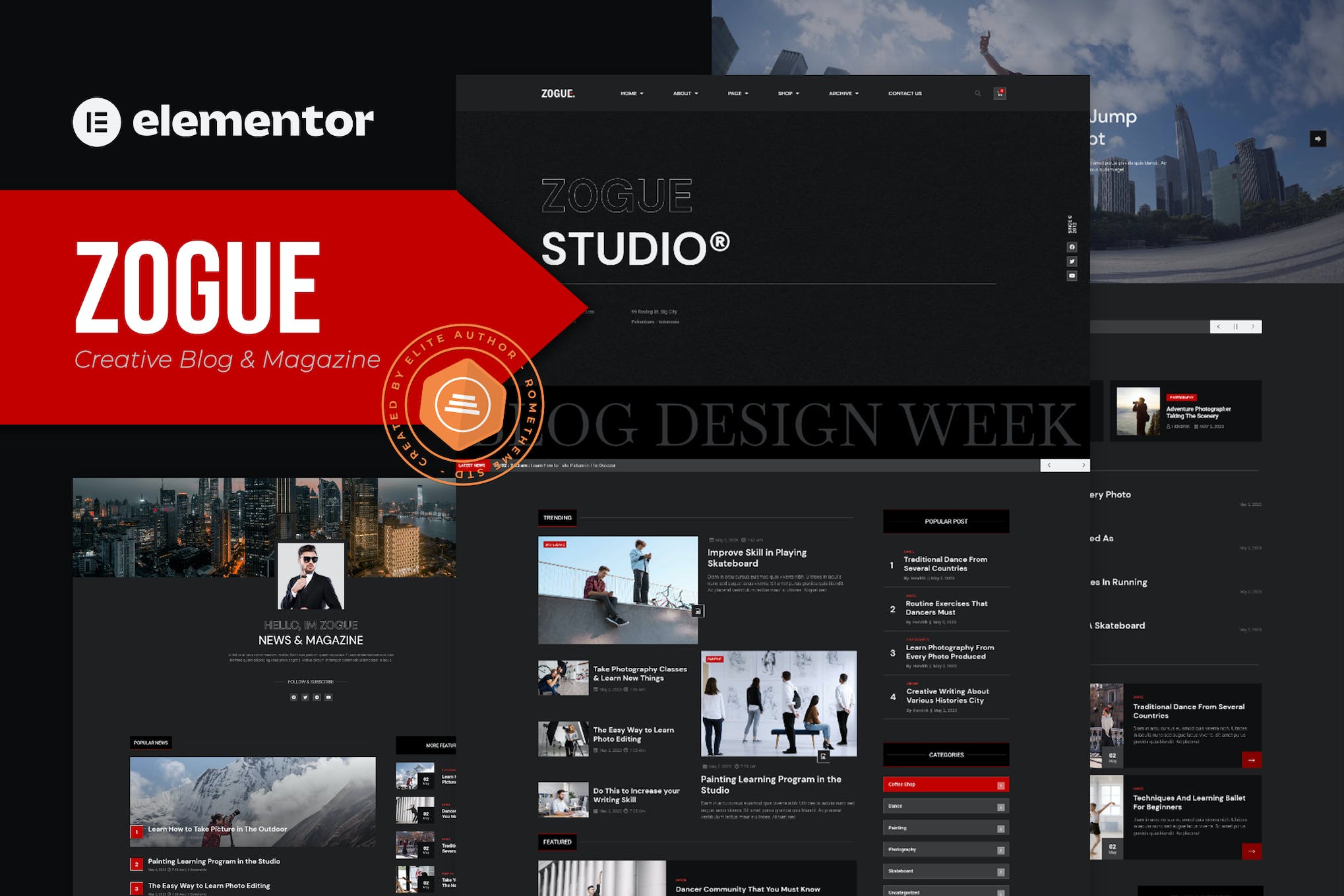 Zogue- Creative Blog and Magazine Elementor Pro Template Kit