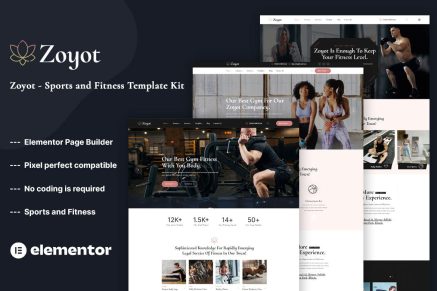 Zoyot- Sports and Fitness Elementor Template Kit
