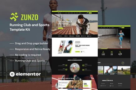 Zunzo- Running Club and Sports Elementor Pro Template Kit