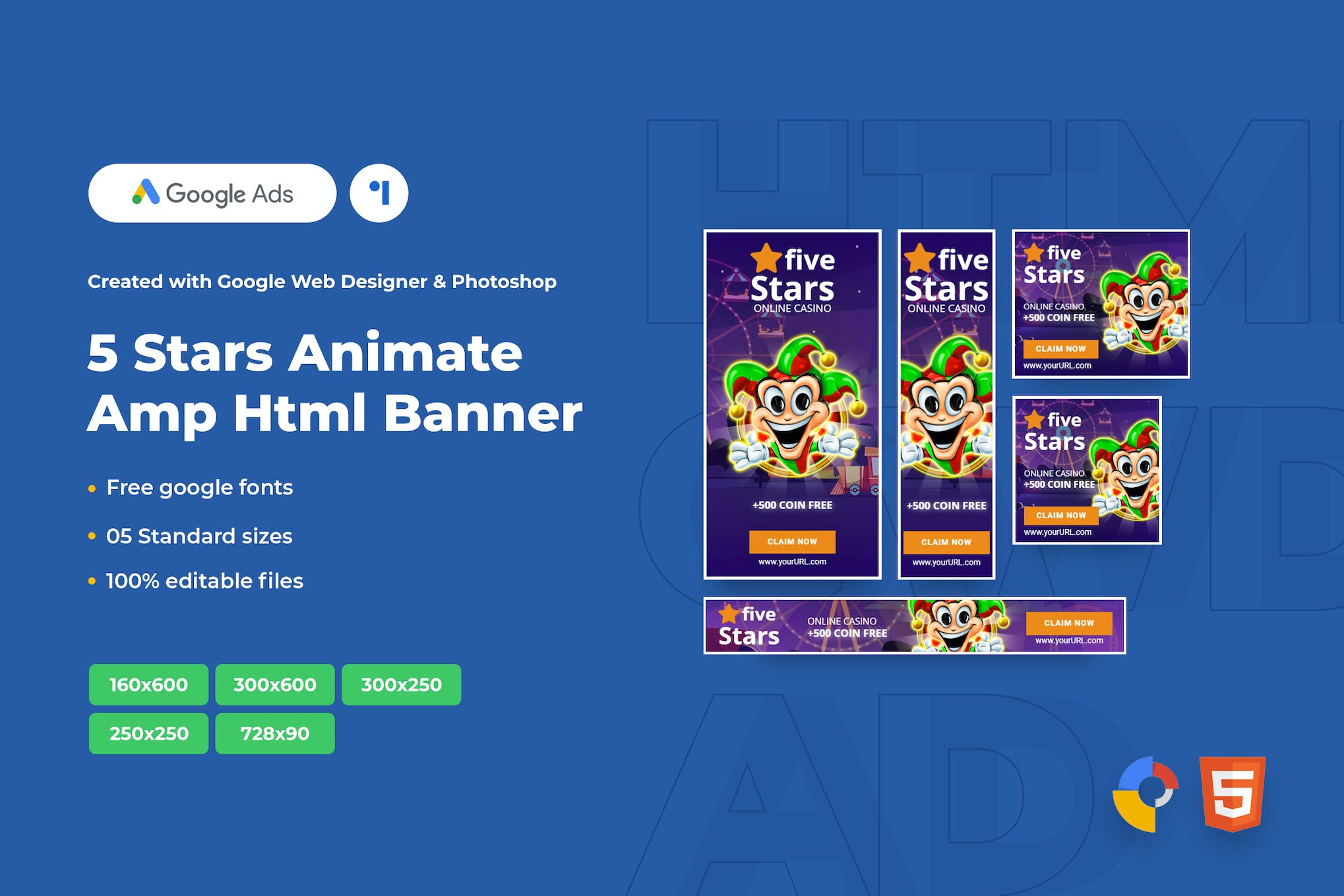 Stars Animate Ads Template AMPHTML Banners