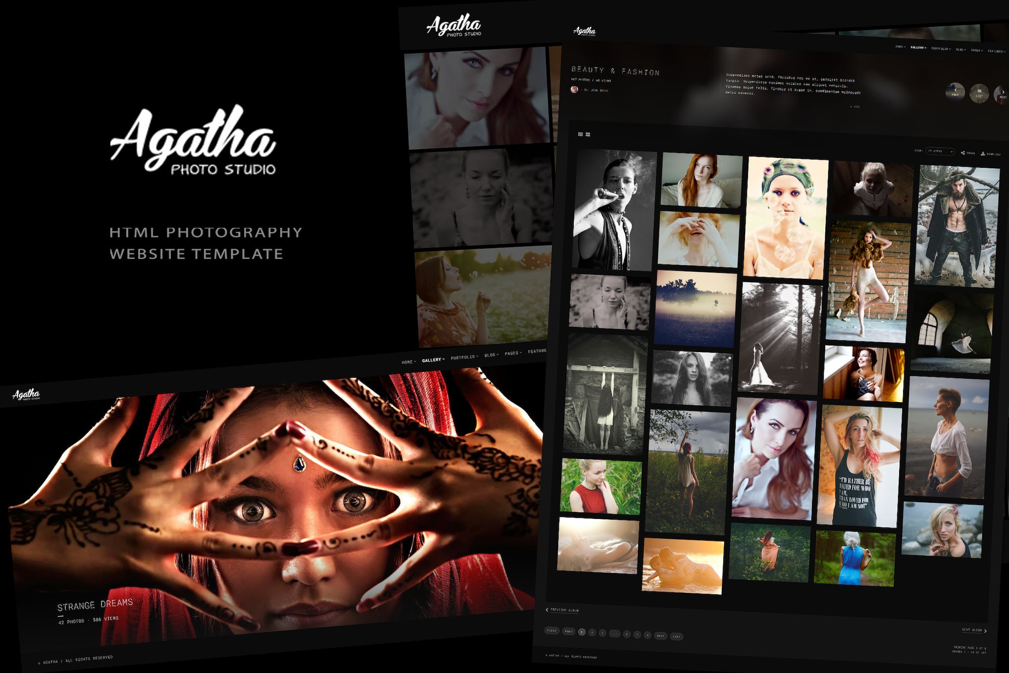 Agatha Photography Portfolio site Template Download for Wordpress