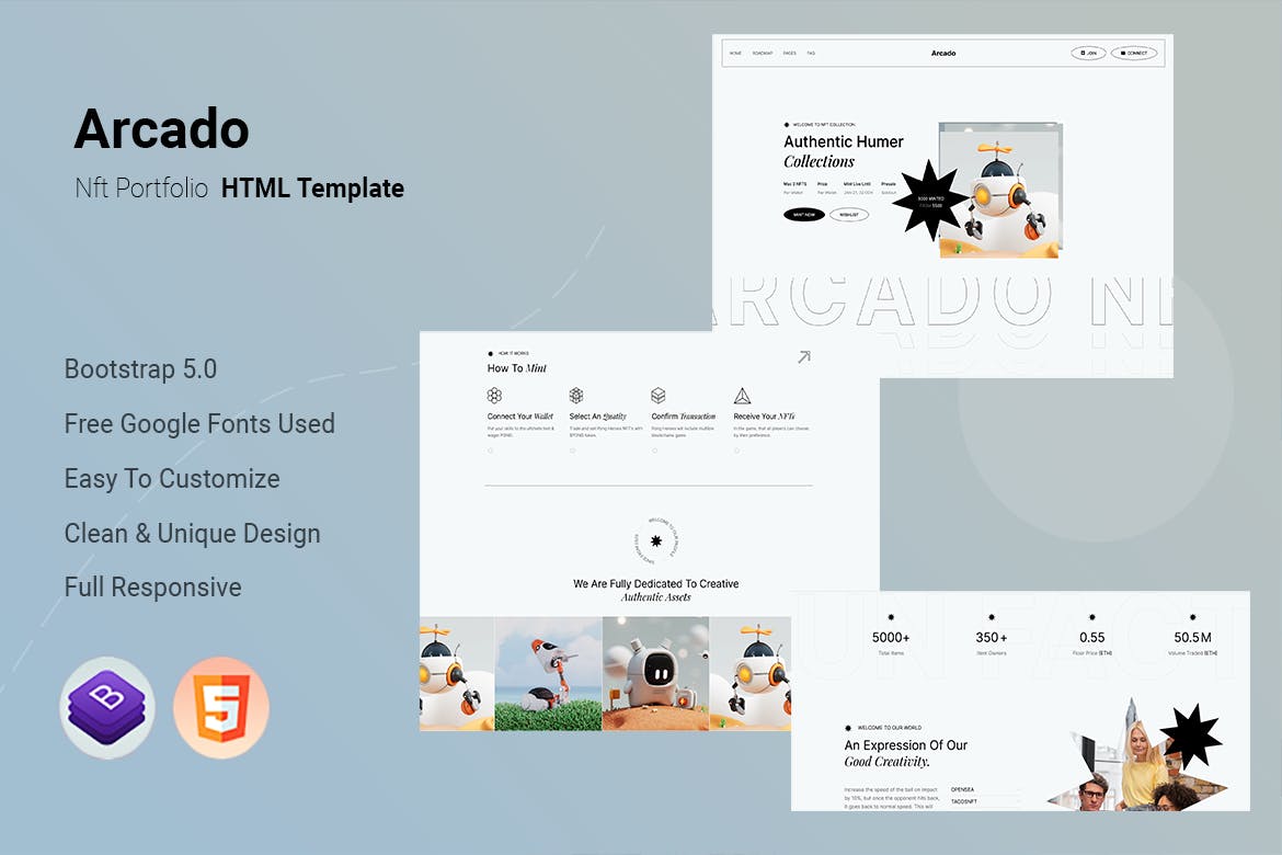 Arcado- Nft Portfolio HTML Template
