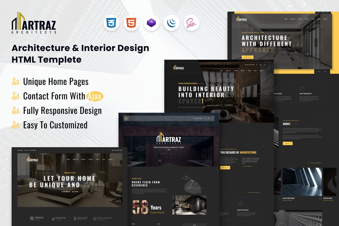 Artraz - Architecture & Interior Design HTML- Download for Wordpress