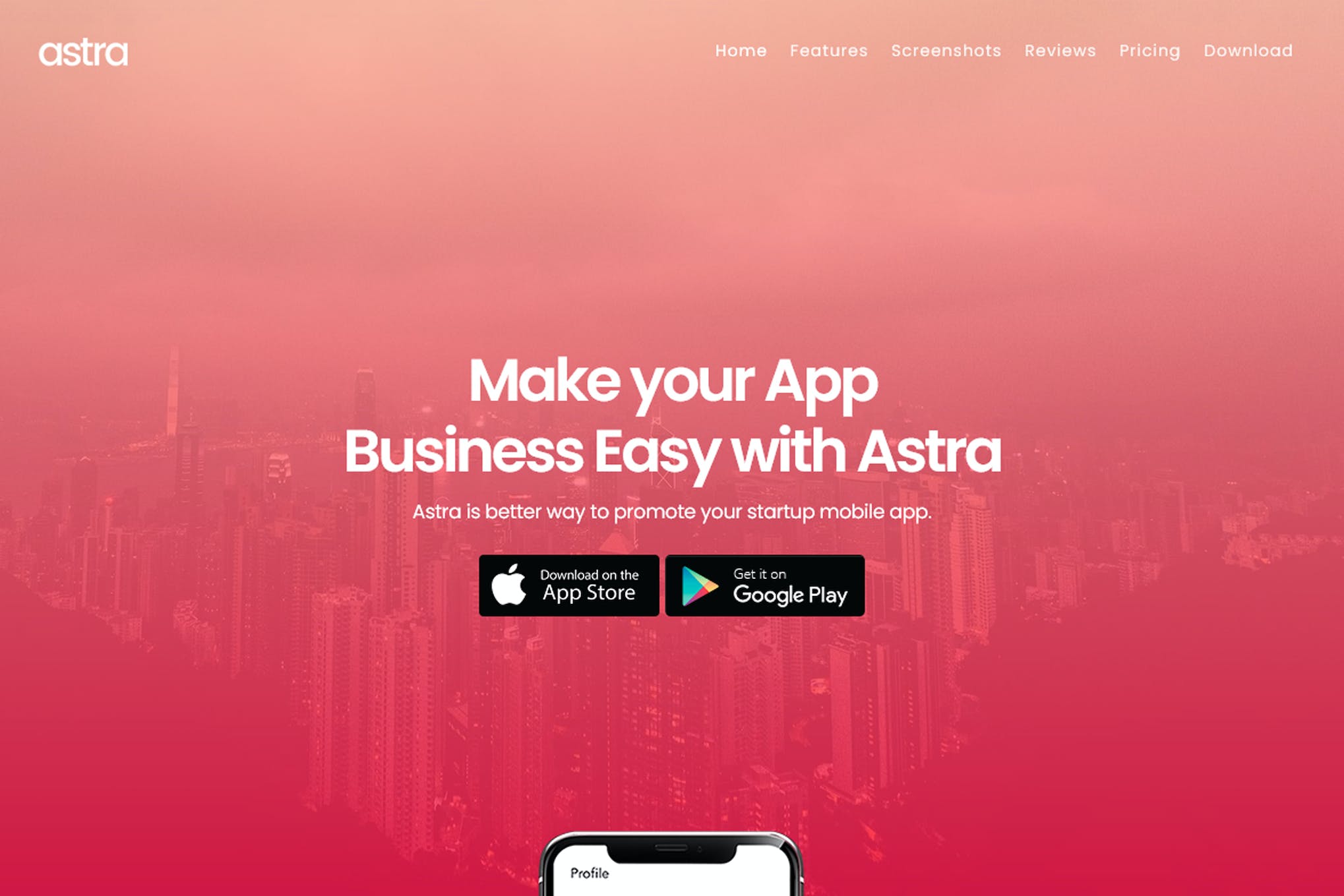 Astra App Landing Page Template Download for Wordpress