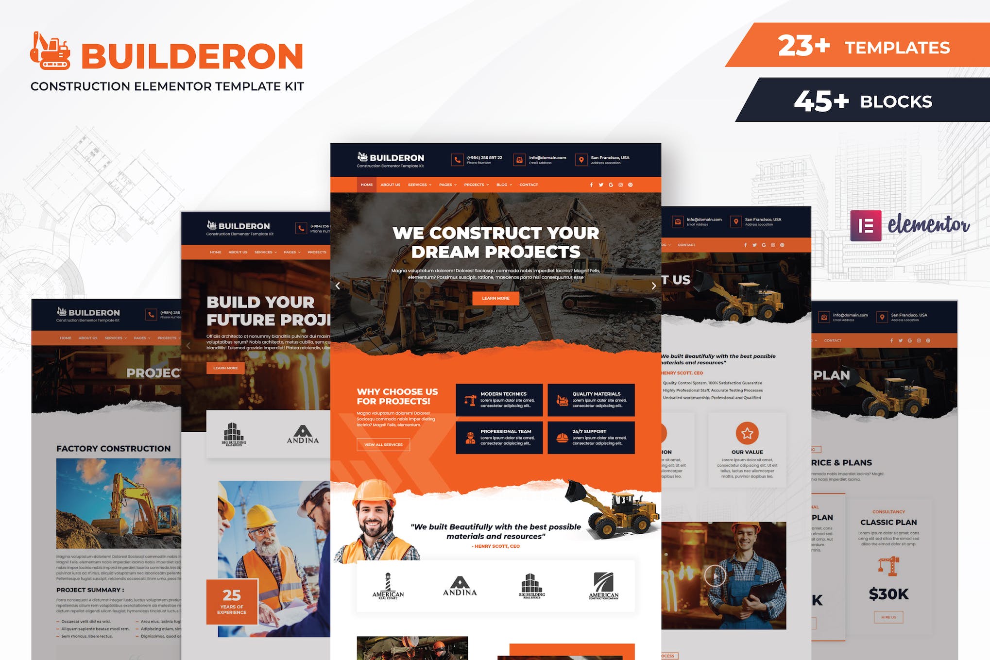 Builderon- Construction Elementor Template Kit