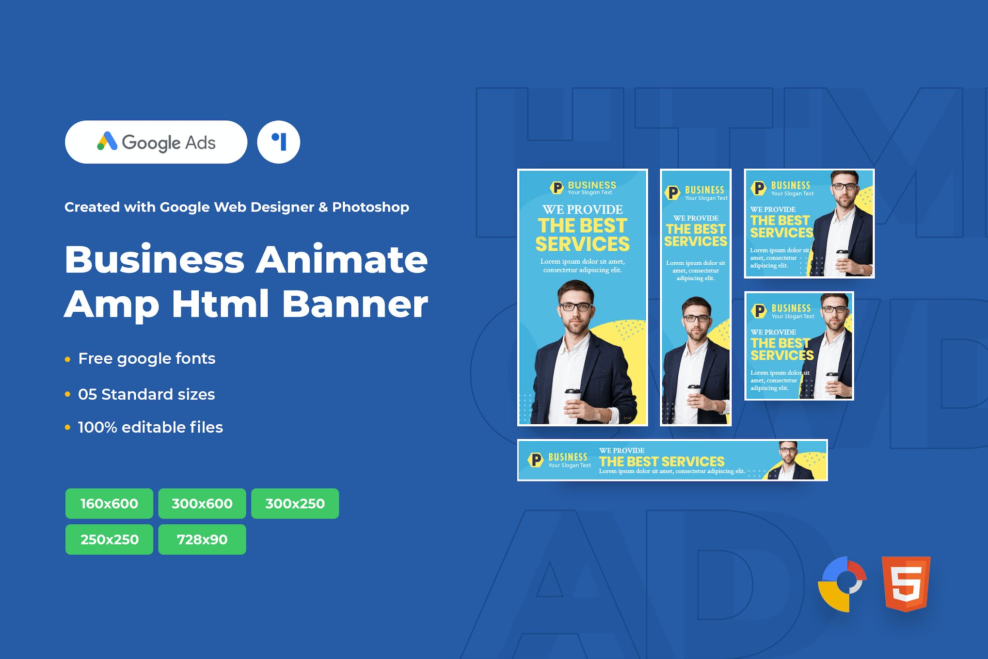 Business Animate Ads Template AMPHTML Banners V